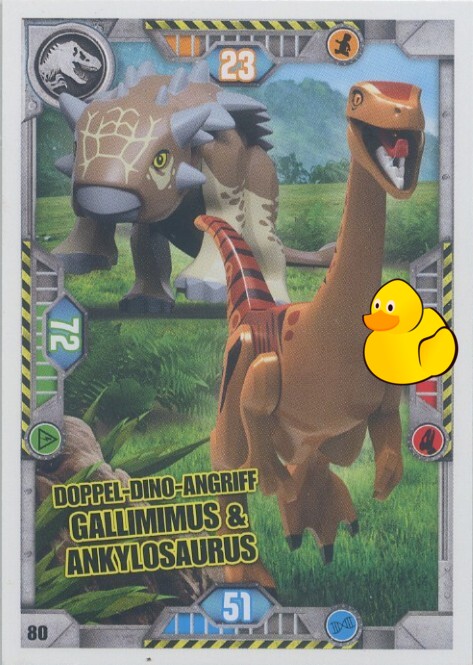 LEGO Jurassic World Serie 1 | #080 Doppel-Dino-Angriff Gallimimus & Ankylosaurus
