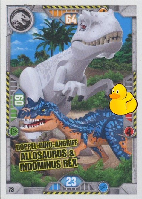 LEGO Jurassic World Serie 1 | #073 Doppel-Dino-Angriff Allosaurus & Indominus Rex